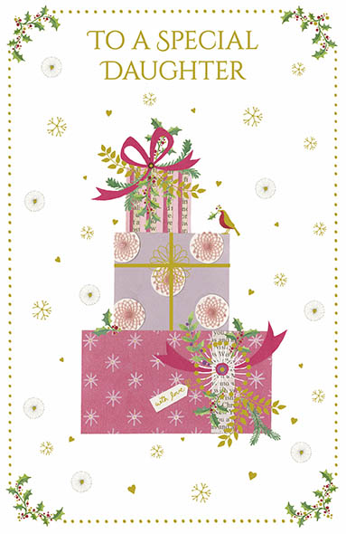 Present Pile Daughter Christmas Card