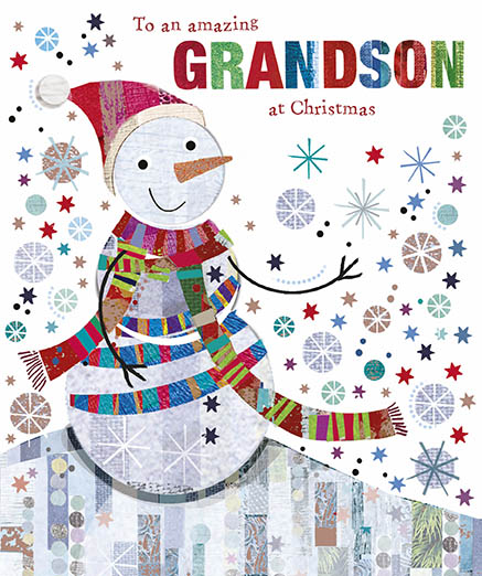 Snowman Grandson Christmas Card