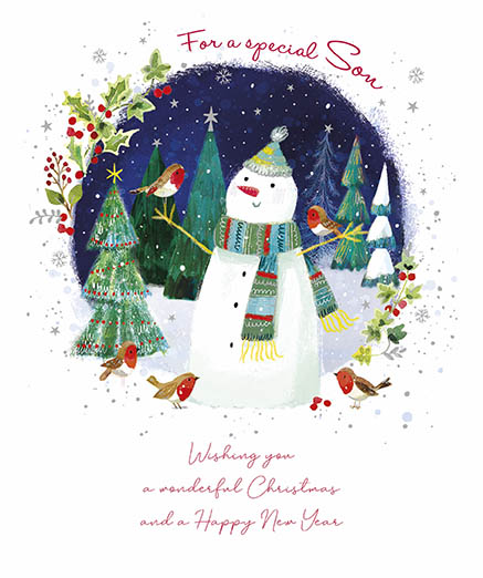 Snowman Fun Son Christmas Card
