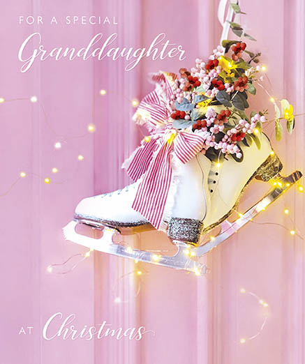 Ice Skating Granddaughter Christmas Card