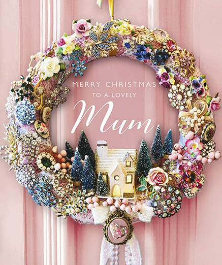 Decorated Wreath Mum Christmas Card