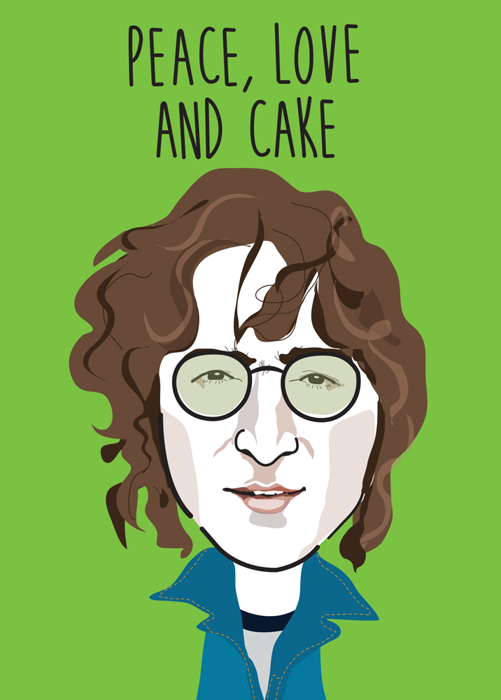 Peace Love and Cake Birthday Card