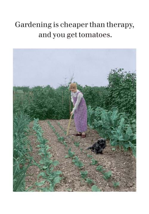 Gardening Cheaper Than Therapy Birthday Card