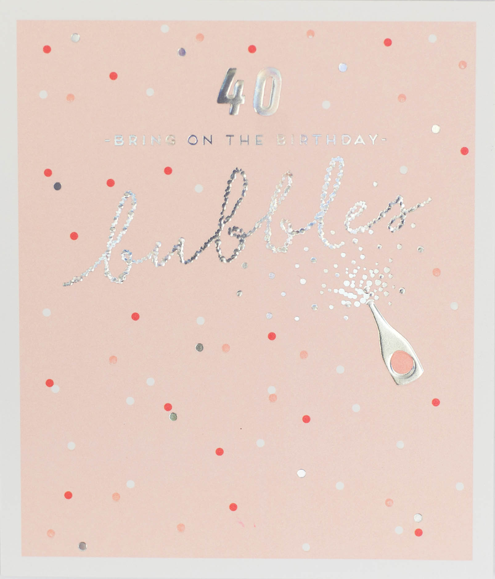 Bubbles 40th Birthday Card