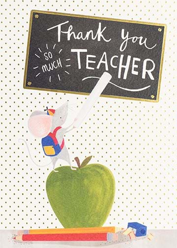 Mouse Teacher Thank you Card