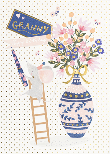 Mouse Granny Birthday Card