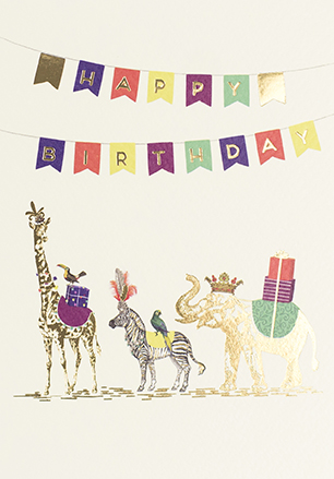 Animals and Bunting Birthday Card