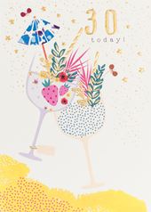 Cocktails 30th Birthday Card