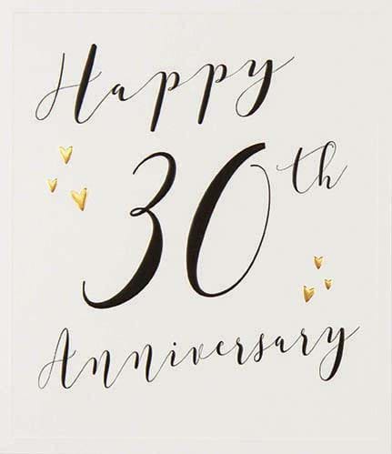 Gold Hearts 30th Anniversary Card