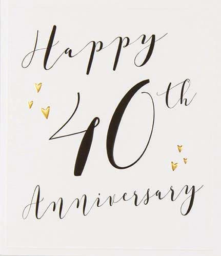 Gold Hearts 40th Anniversary Card