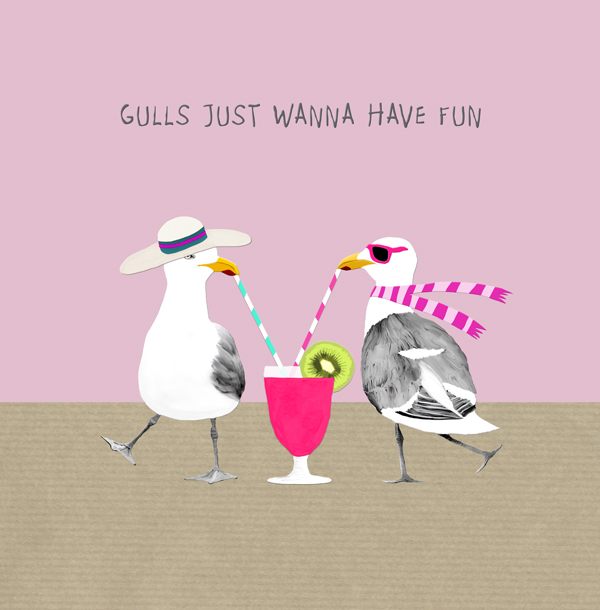 Gulls just wanna have fun Greeting Card