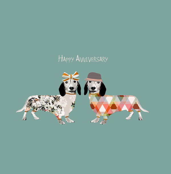 Dachshund Anniversary Card