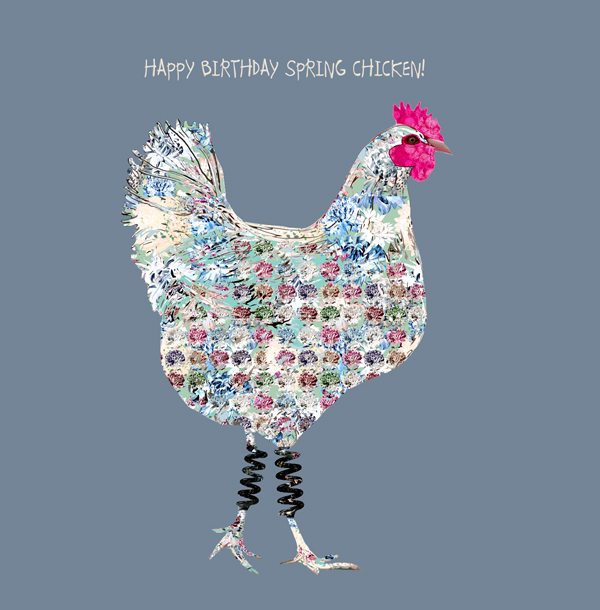 Spring Chicken Birthday Card