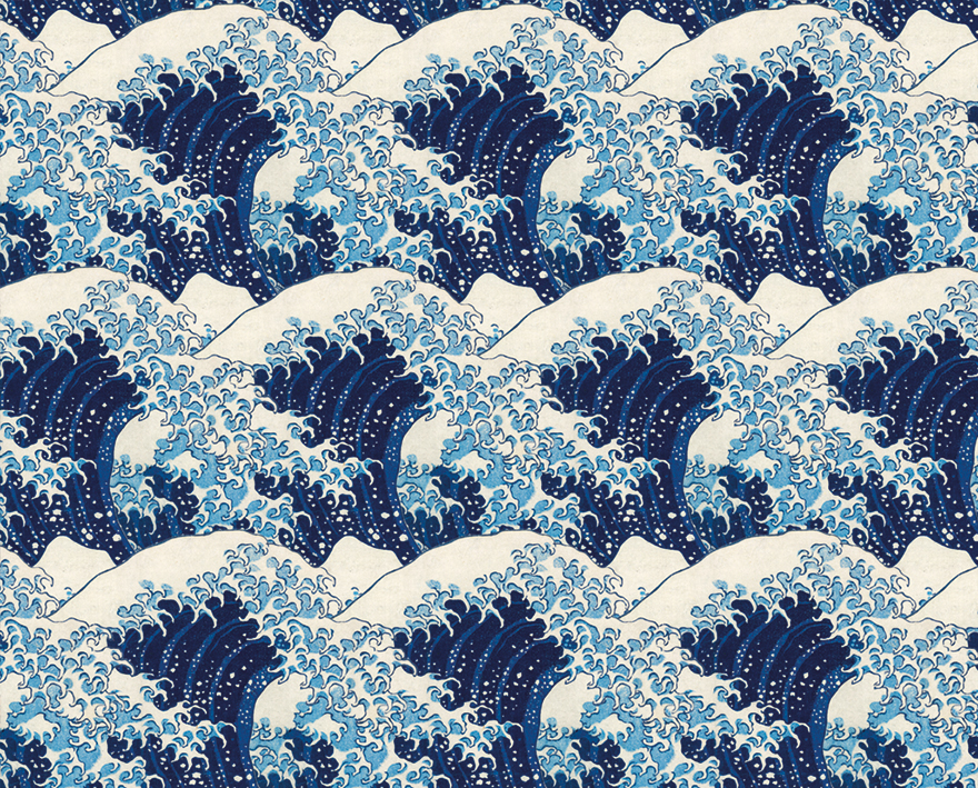 Blue Wave Wrapping Paper