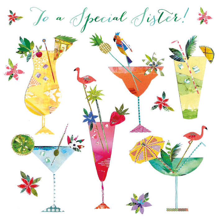 Cocktail Club Sister Birthday Card