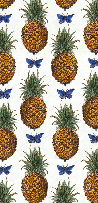 Pineapple and Butterfly Greeting Card
