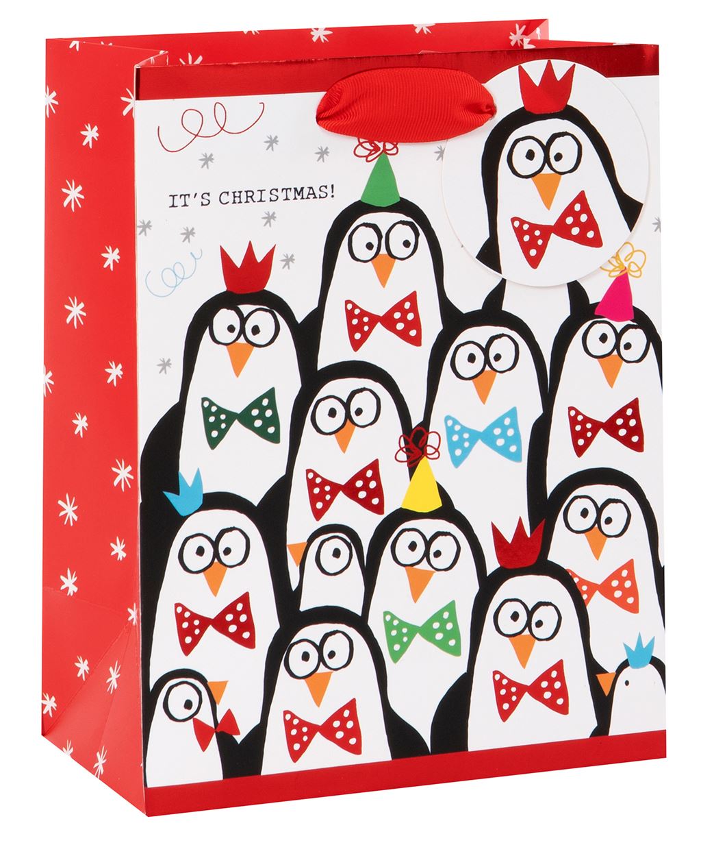 Party Penguins Medium Christmas Gift Bag