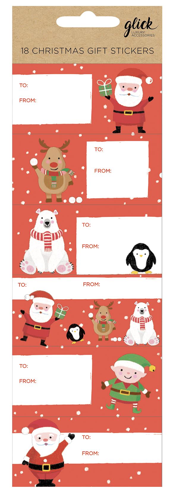 Santa and Friends Christmas Gift Stickers