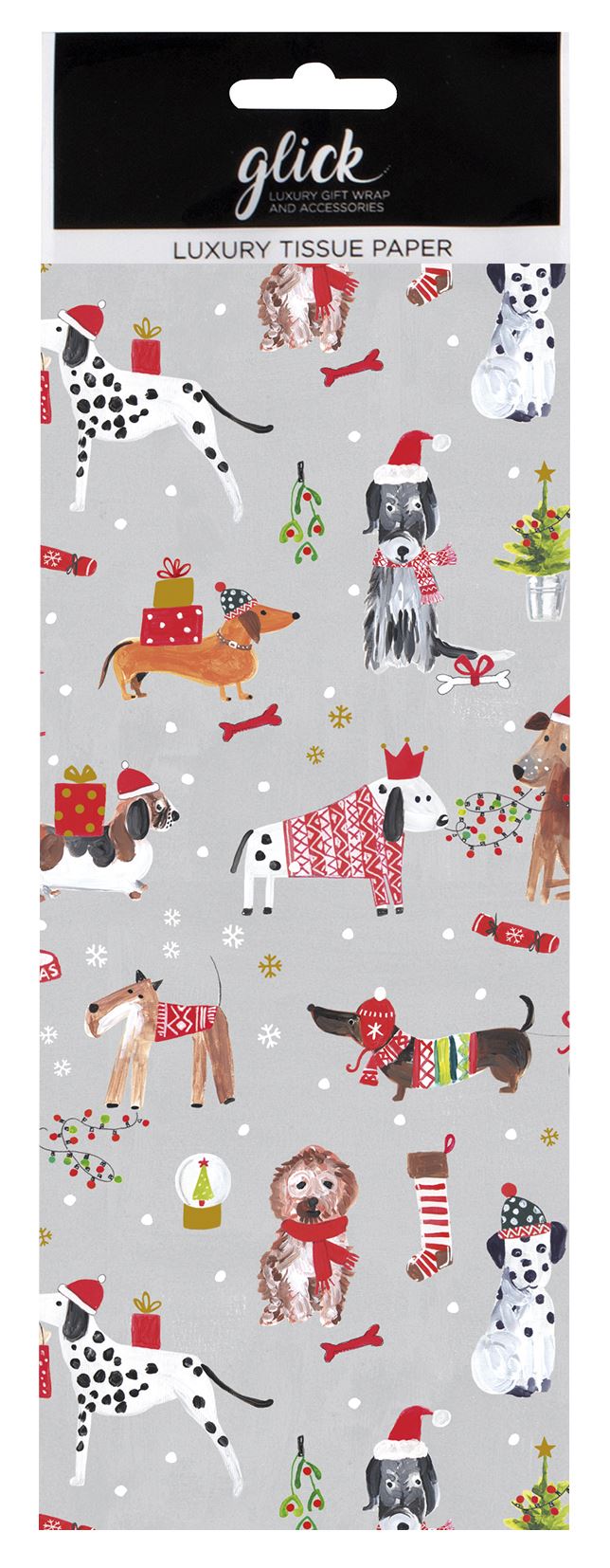 Festive Dogs Christmas Tissue Paper 4 Sheets