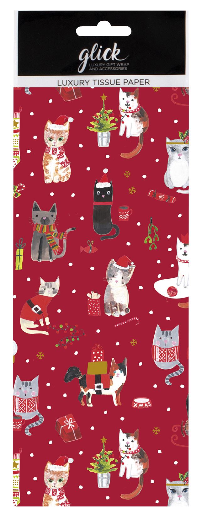 Festive Cats Christmas Tissue Paper 4 Sheets