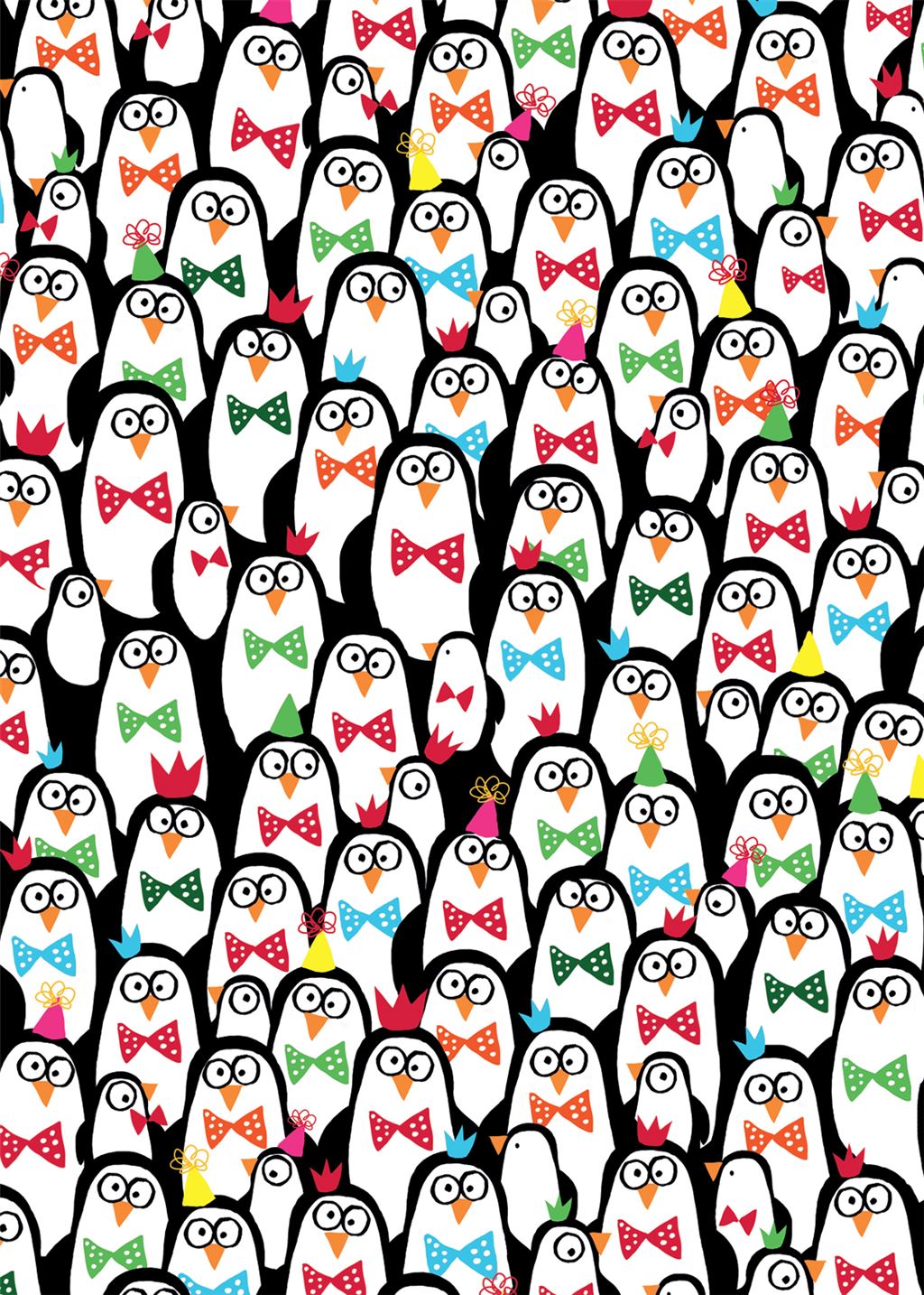Party Penguins Christmas Wrapping Paper