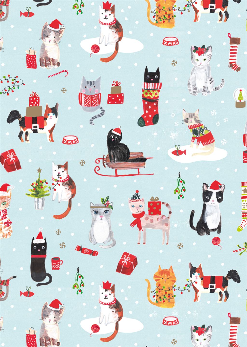 Festive Cats Christmas Wrapping Paper