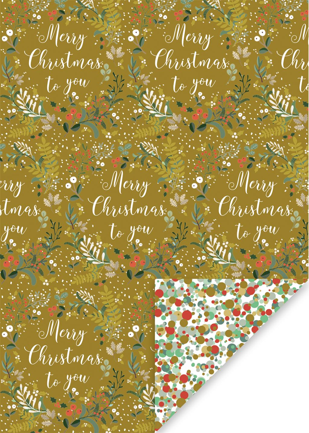 Golden Berries Christmas Wrapping Paper