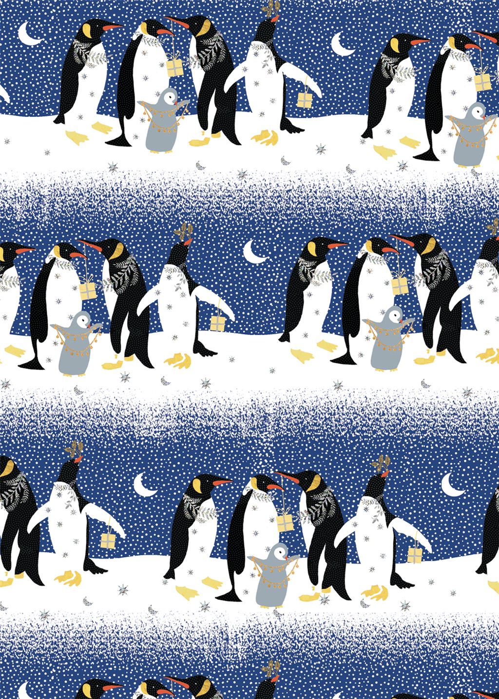 Penguins Christmas Wrapping Paper