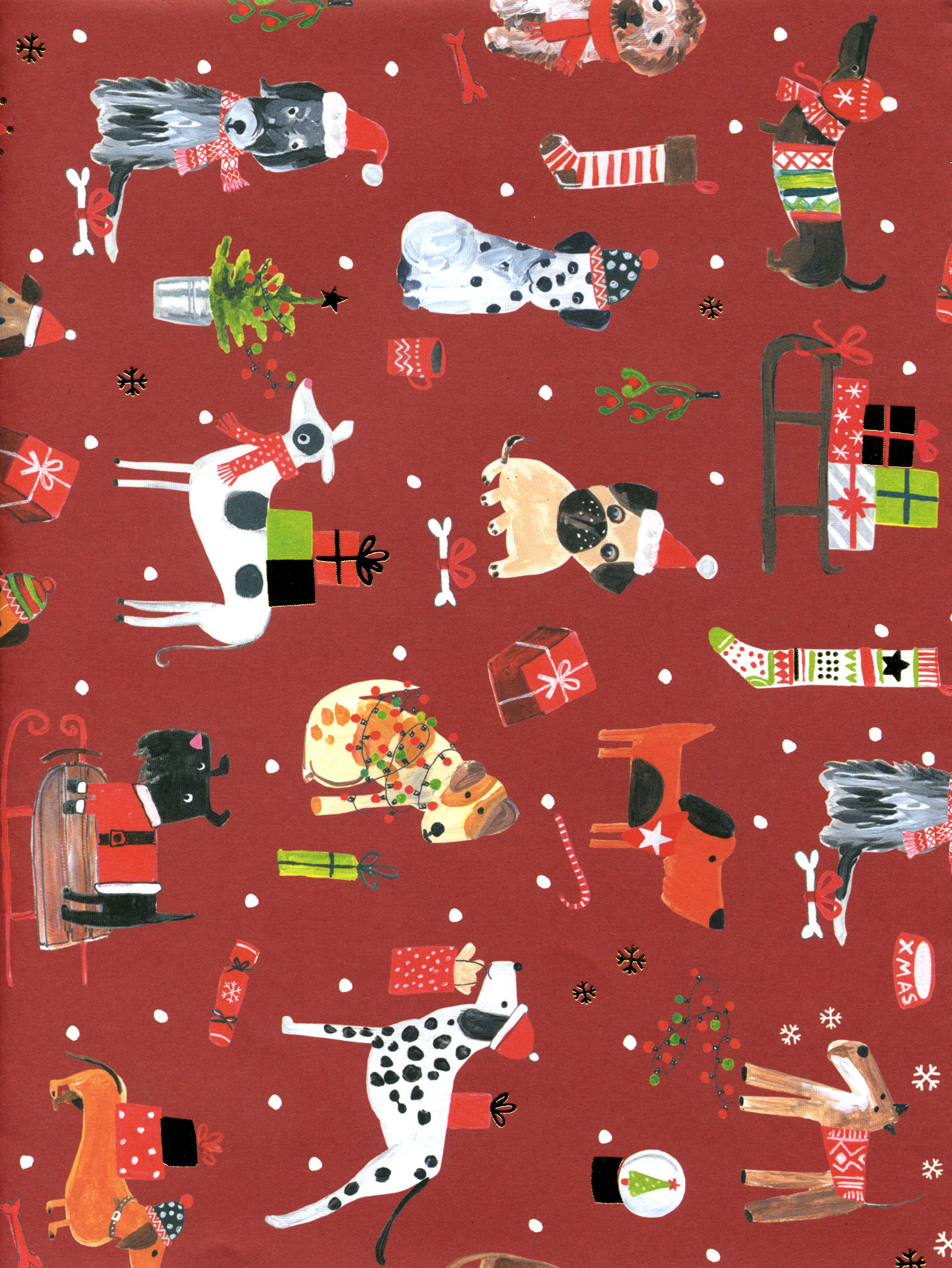 Festive Dogs Christmas Wrapping Paper