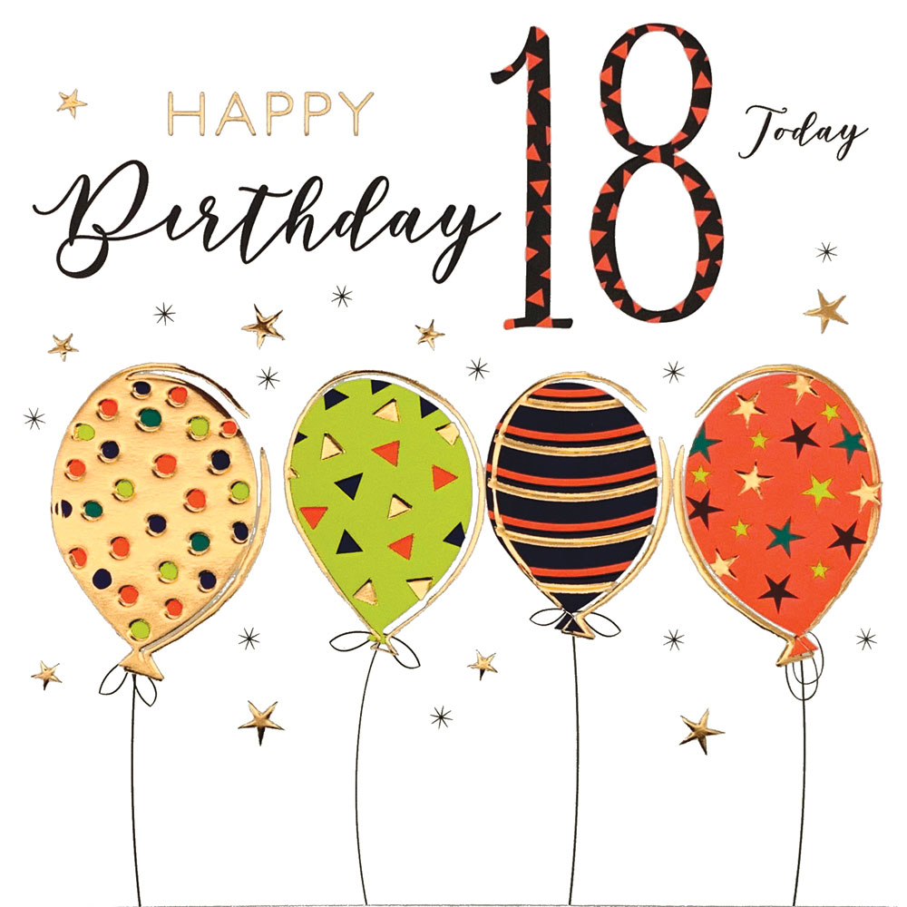 Balloons 18th Birthday Card