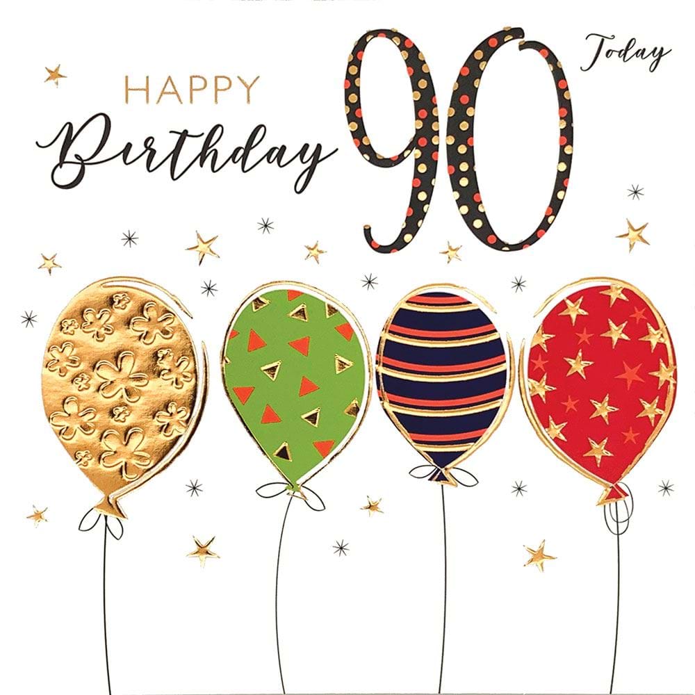 Balloons 90th Birthday Card