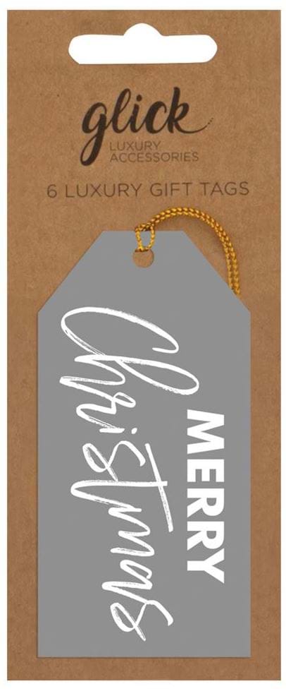 Silver Merry Christmas Gift Tags (6)