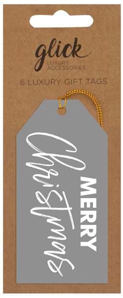 Silver Merry Christmas Gift Tags (6)