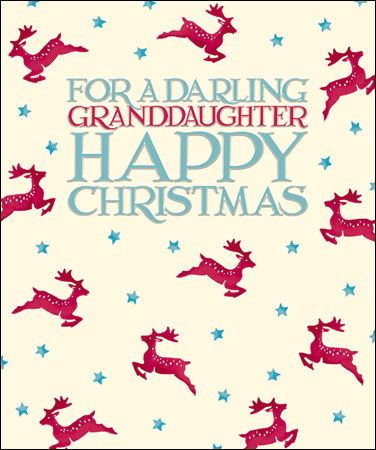 Leaping Deer Granddaughter Christmas Card