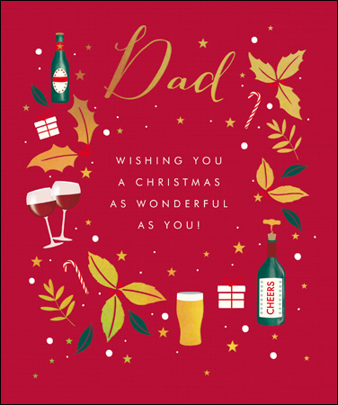 Festive Drinks Dad Christmas Card