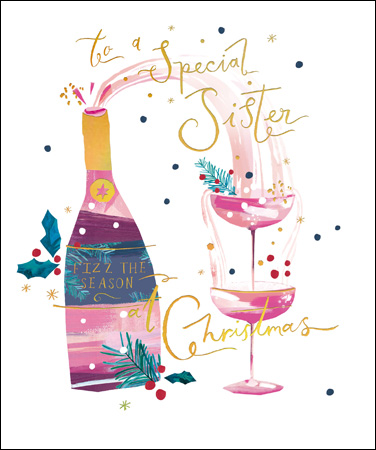 Fizz the Season Sister Christmas Card