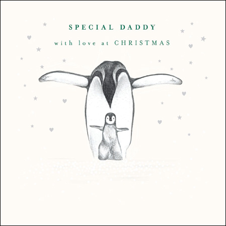 Penguins in Snow Daddy Christmas Card