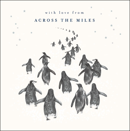 Penguin March Across the Miles Christmas Card