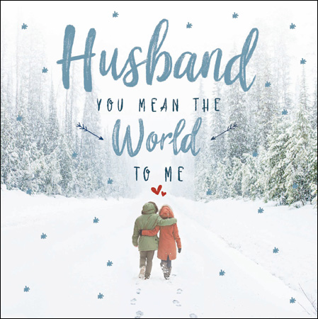 You Mean The World Husband Christmas Card