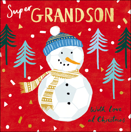 Snowman Grandson Christmas Card