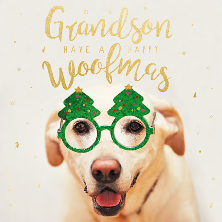 Woofmas Grandson Christmas Card