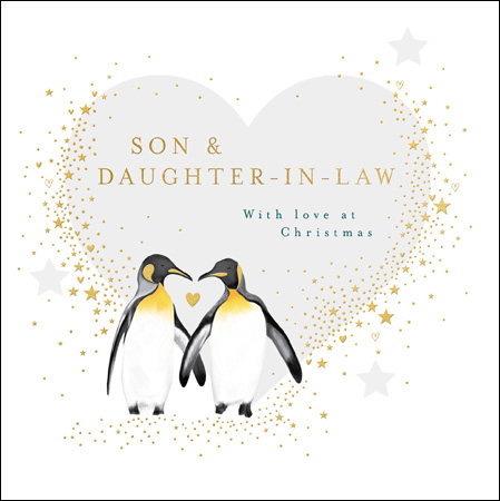 Penguins Son and Daughter in Law Christmas Card