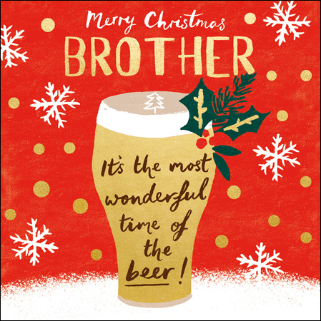 Festive Pint Brother Christmas Card