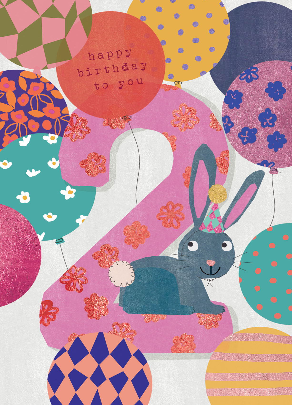 Bunny 2nd Birthday Card