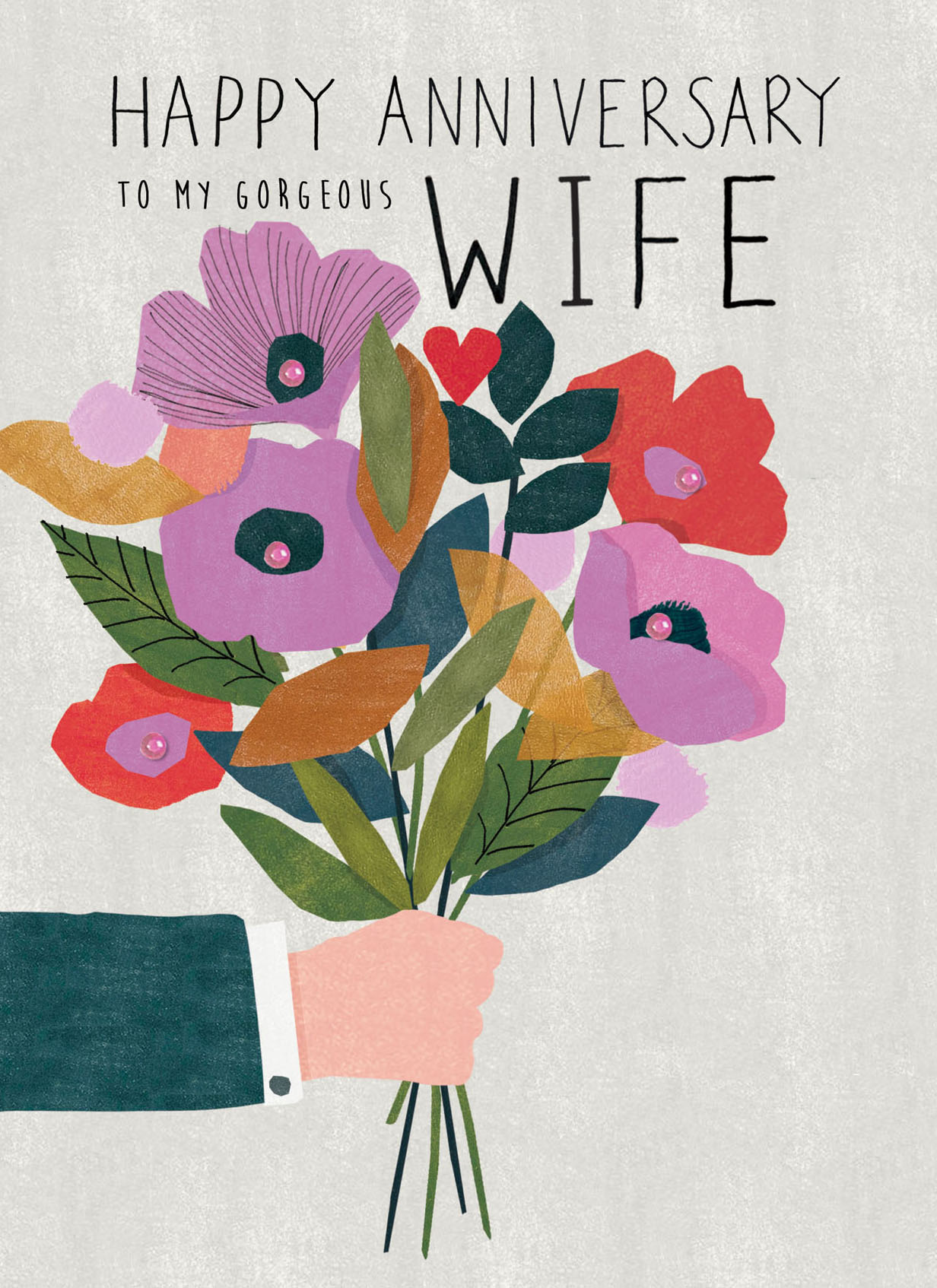 Lovely Bouquet Wife Anniversary Card