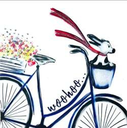 Woohoo Bike Ride Luxury Greeting Card