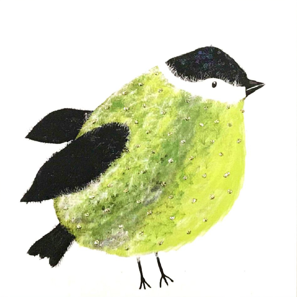 Green Bird Greeting Card