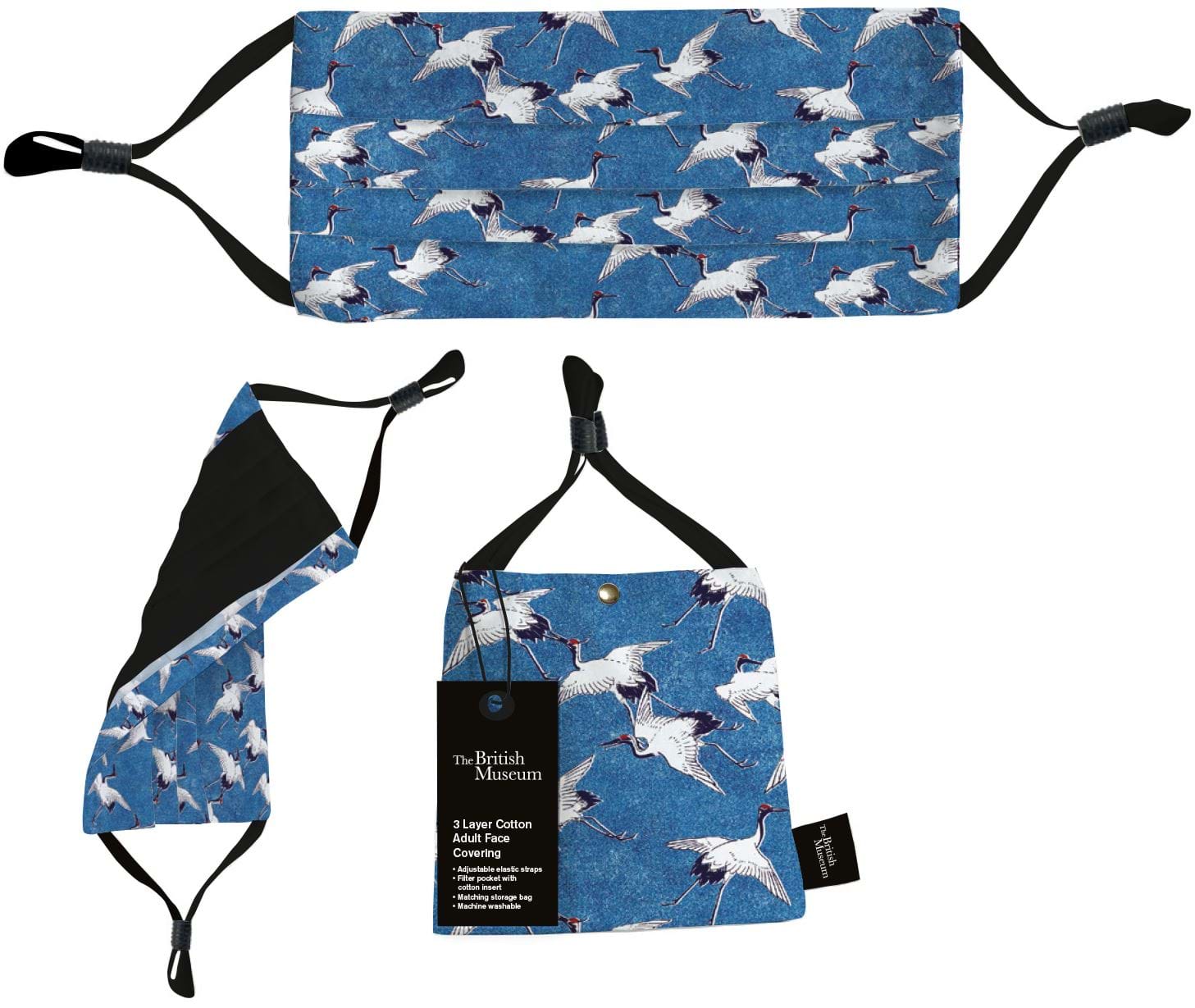 Adult Face Covering With A Blue Bird Print