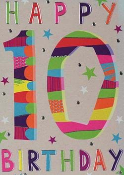 Colourful 10th Birthday Card
