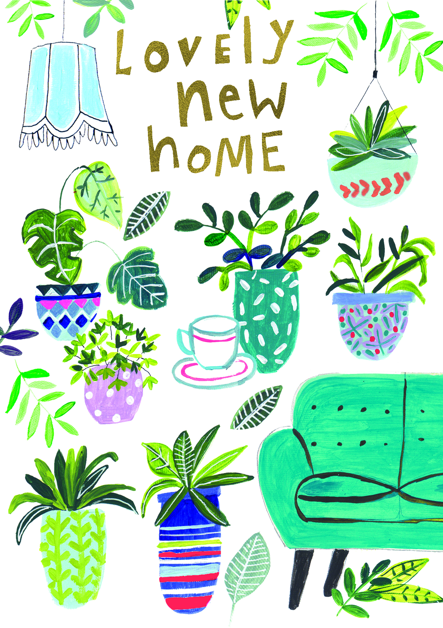 Pretty Plants New Home Card